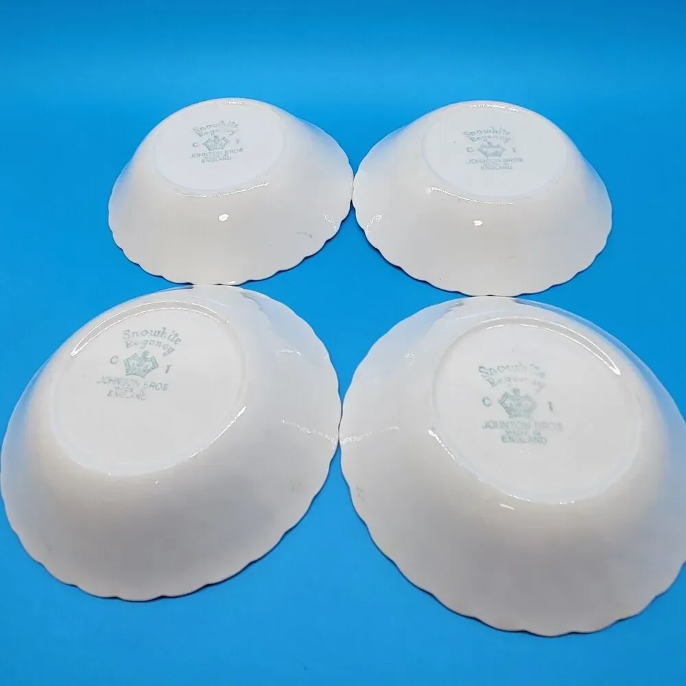 Johnson Brothers Snowhite Regency  Sauce Bows Set Of 4